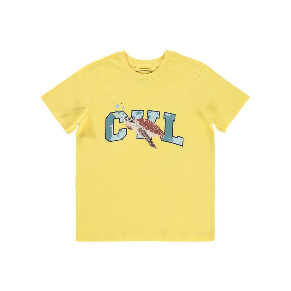 Civil Boys Cvl Caretta Baskılı 10-13 Yaş Tişört - Sarı
