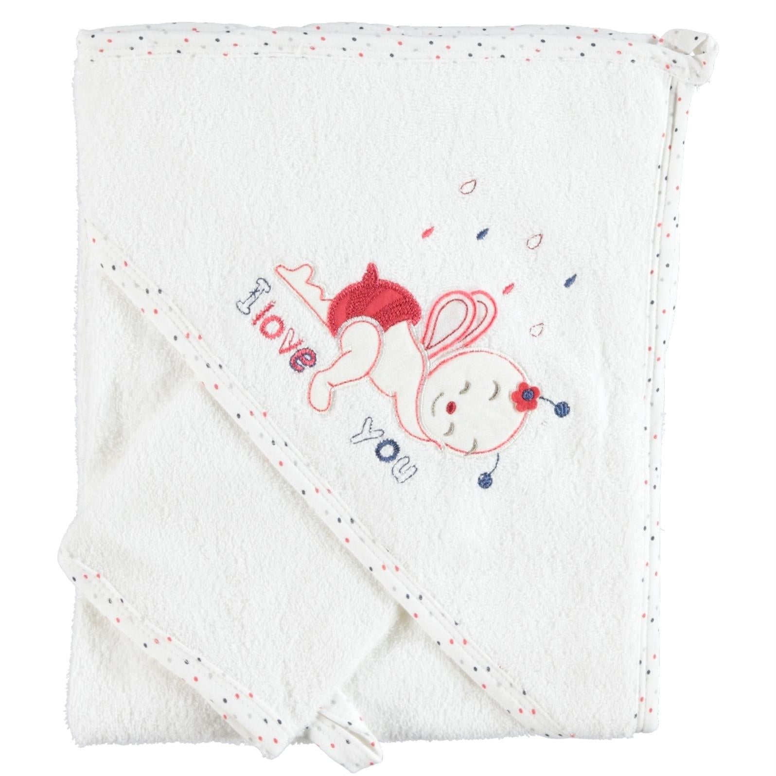 Mınıdamla Arı Nakslı Kurulama Keselı Havlu - Kırmızı