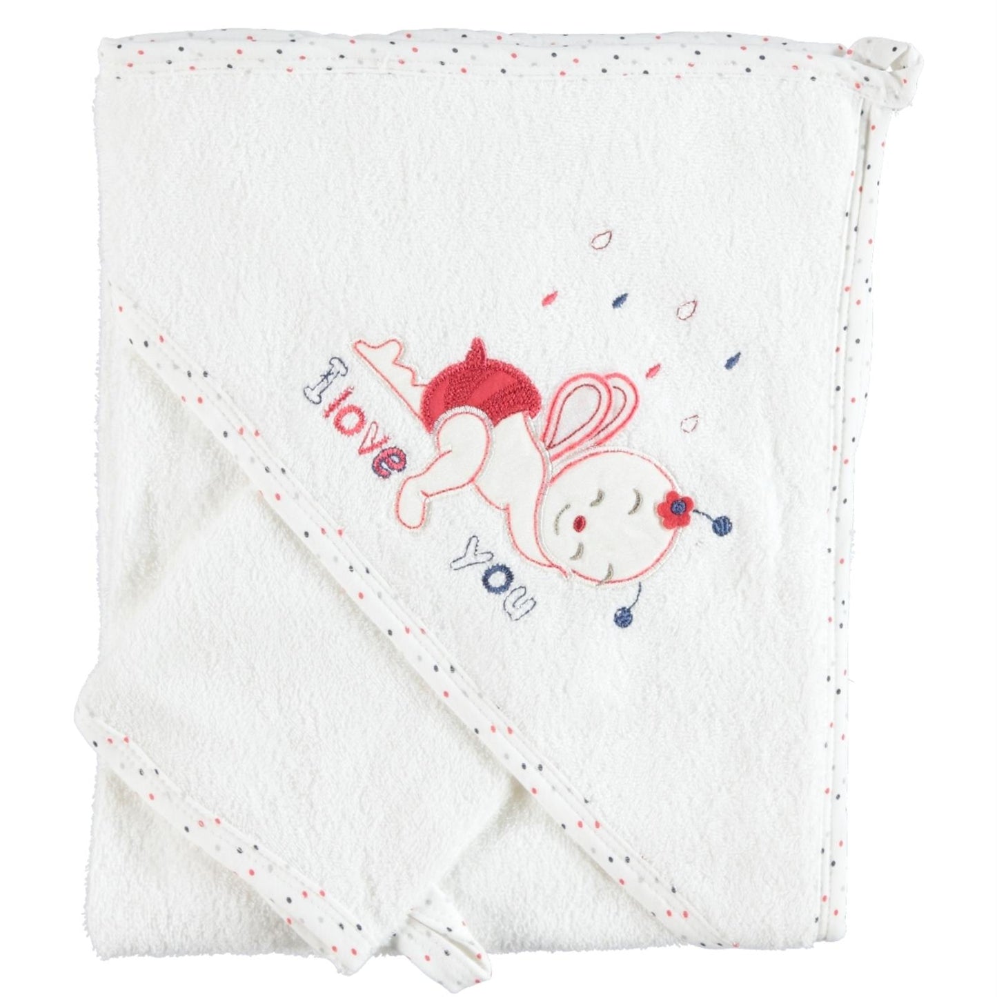 Mınıdamla Arı Nakslı Kurulama Keselı Havlu - Kırmızı