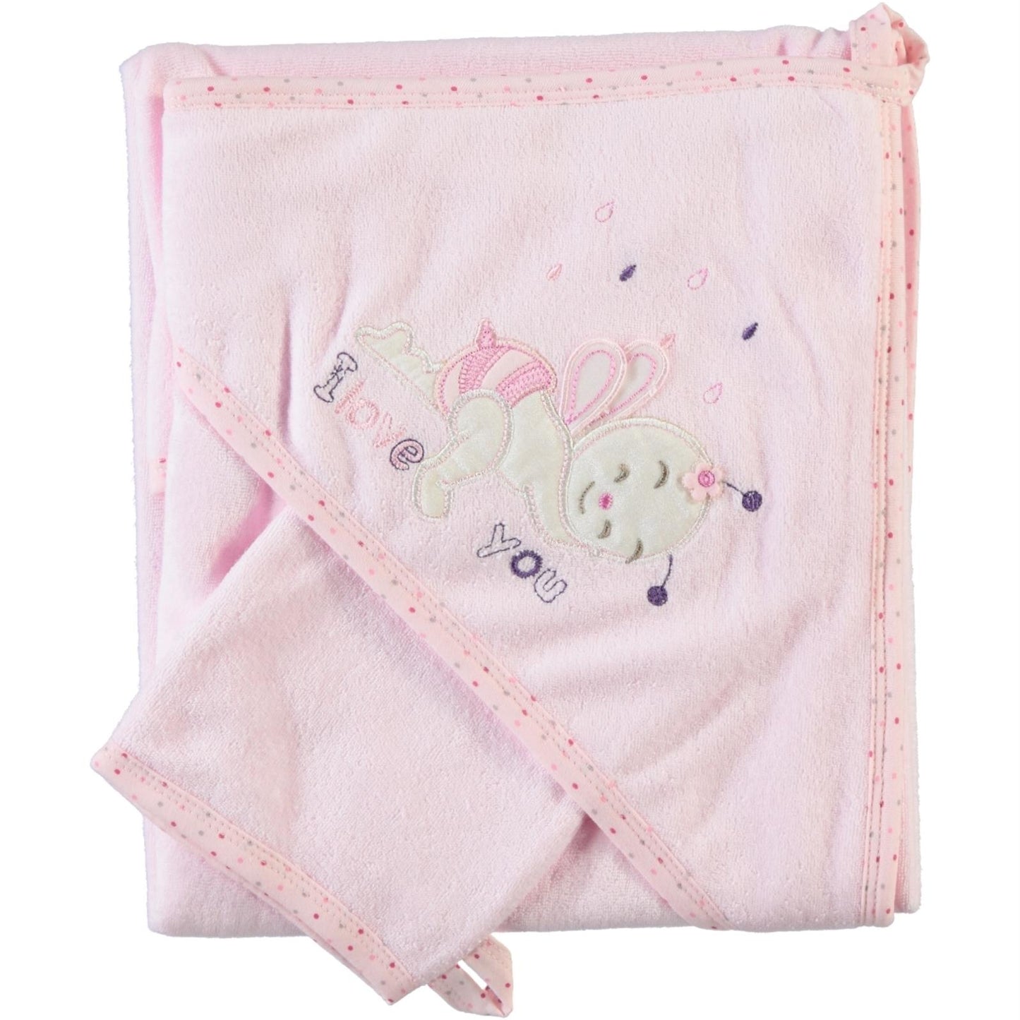 Mınıdamla Arı Nakslı Kurulama Keselı Havlu - Pembe