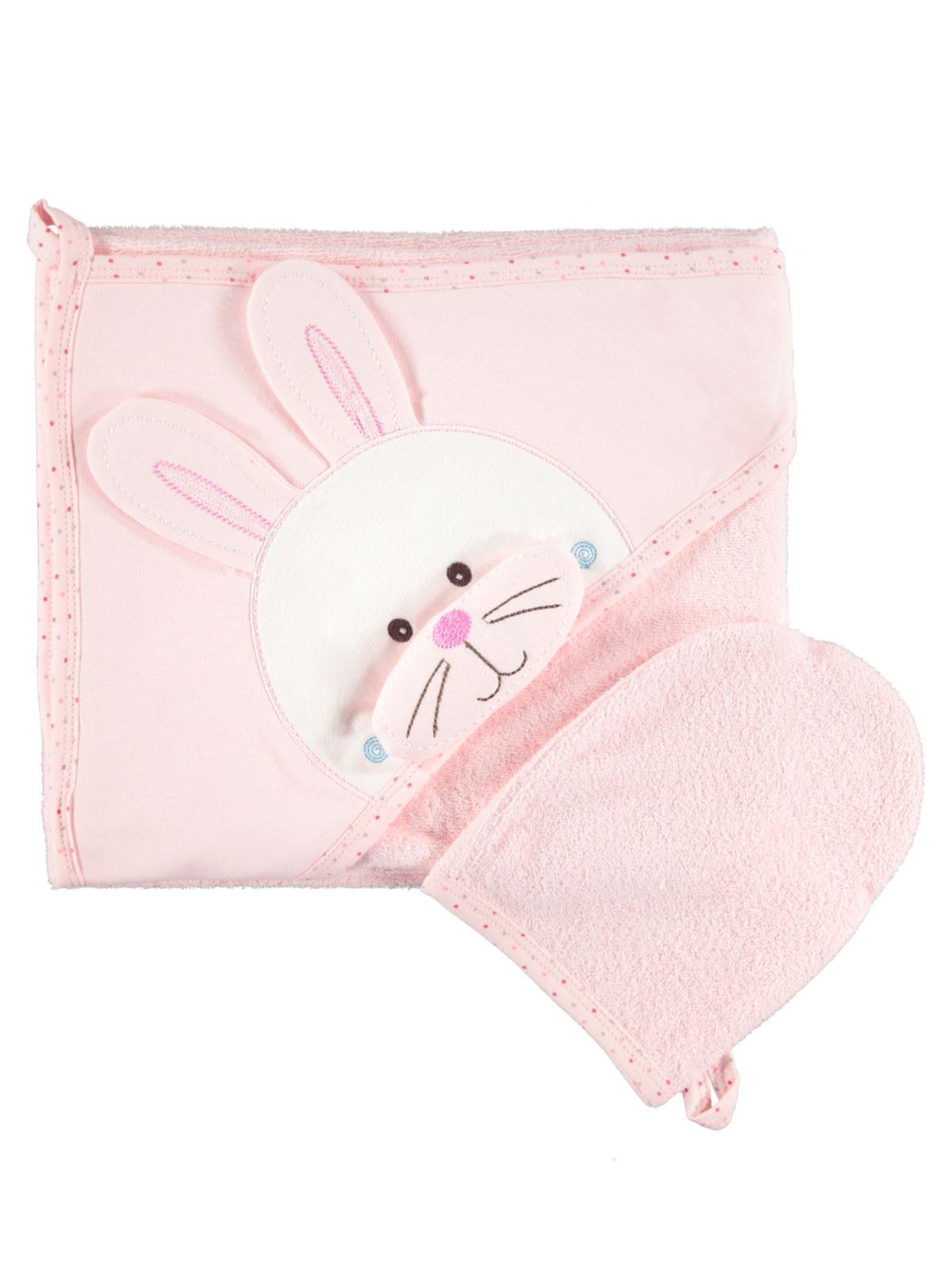 Mınıdamla Tavsan Nakıslı 3 Boyutlu Havlu - Pembe