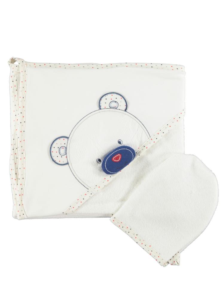 Minidamla Keseli Ayılı Kurulama Havlusu - Ekru