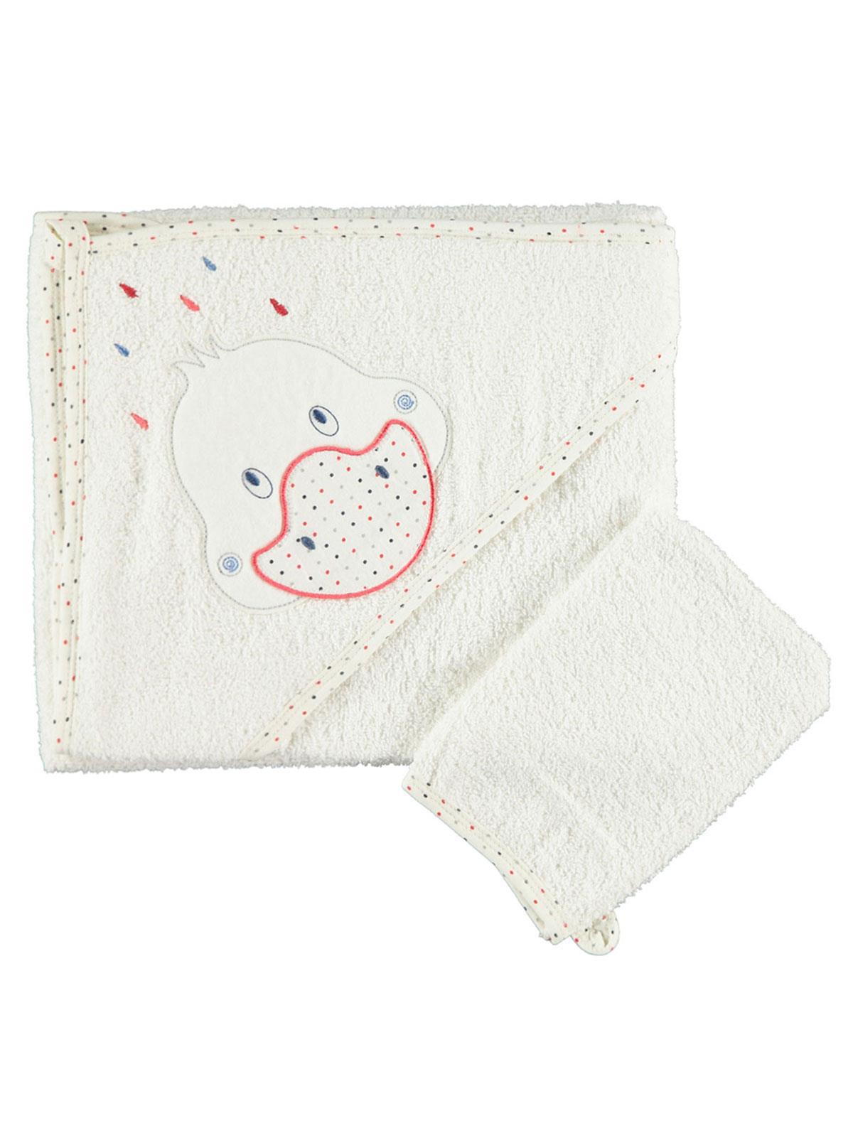 Albimini Ördek Nakıslı Bebek Kurulama Havlusu - Kırmızı