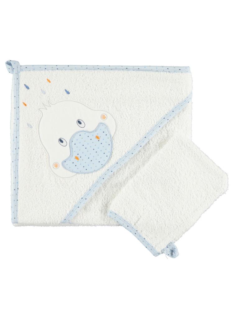 Albimini Ördek Nakıslı Bebek Kurulama Havlusu - Mavi