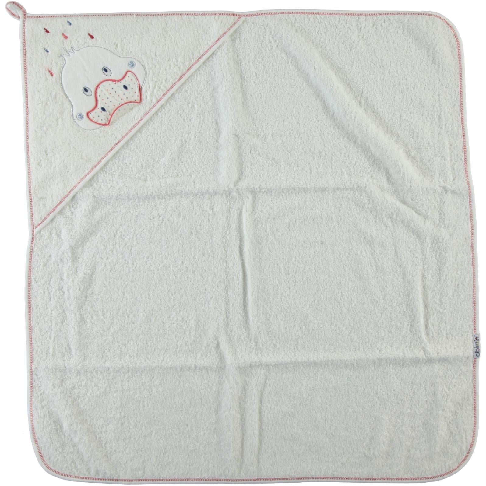 Albimini Ördek Nakıslı Bebek Kurulama Havlusu - Kırmızı