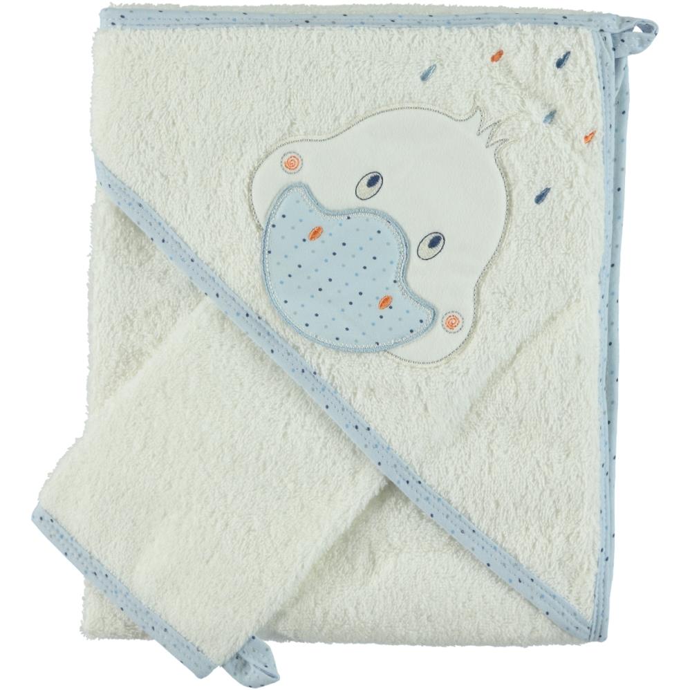 Albimini Ördek Nakıslı Bebek Kurulama Havlusu - Mavi