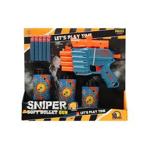 Hedefli 4-Ağızlı Dart Atıcı Oyuncak Silahlar