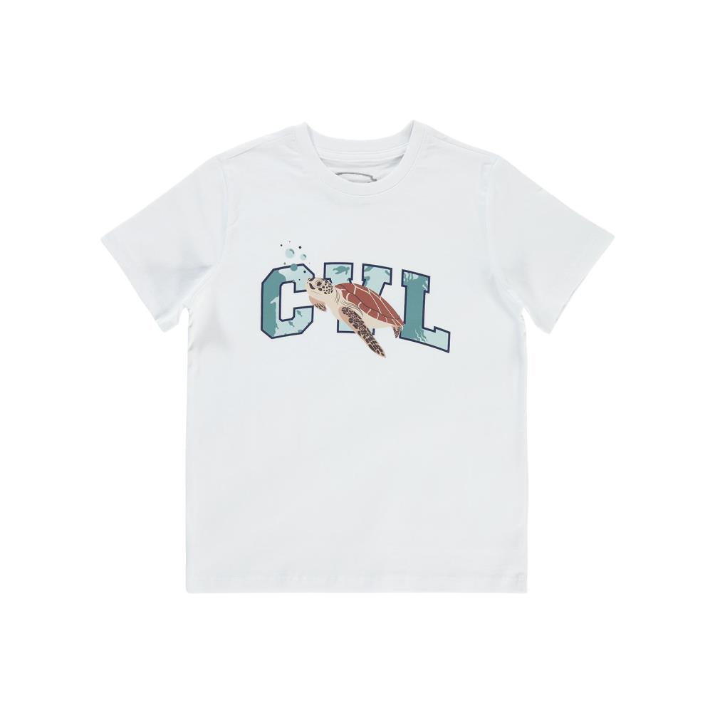 Civil Boys Cvl Caretta Baskılı 10-13 Yaş Tişört - Beyaz
