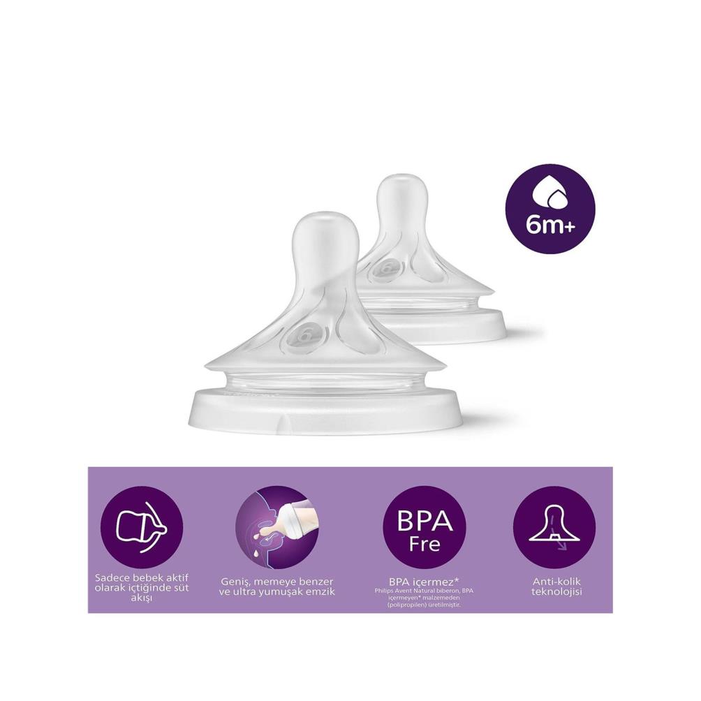 Philips Avent Natural Response 2'li Biberon Emziği6 Numara6+ AyDoğal Tepkili Biberon Emziği