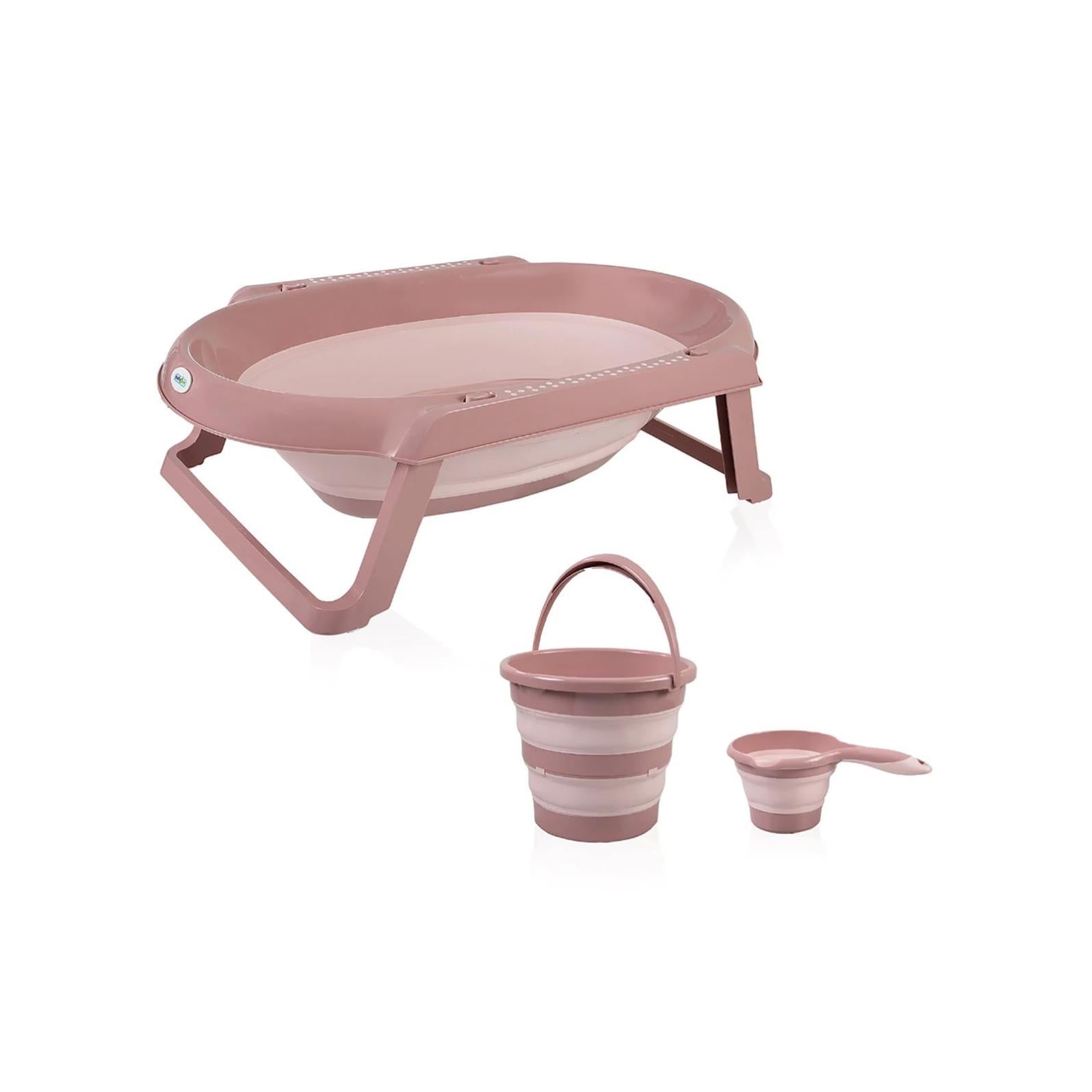 Babyjem 3'lü Katlanır Banyo Set - Pudra