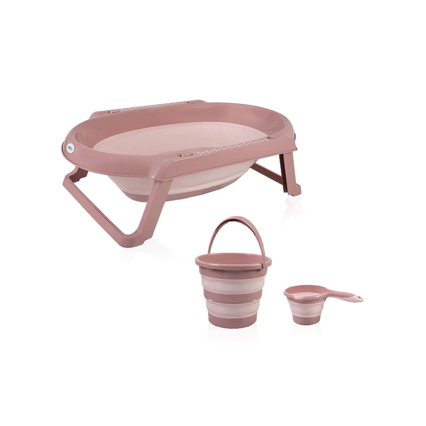 Babyjem 3'lü Katlanır Banyo Set - Pudra