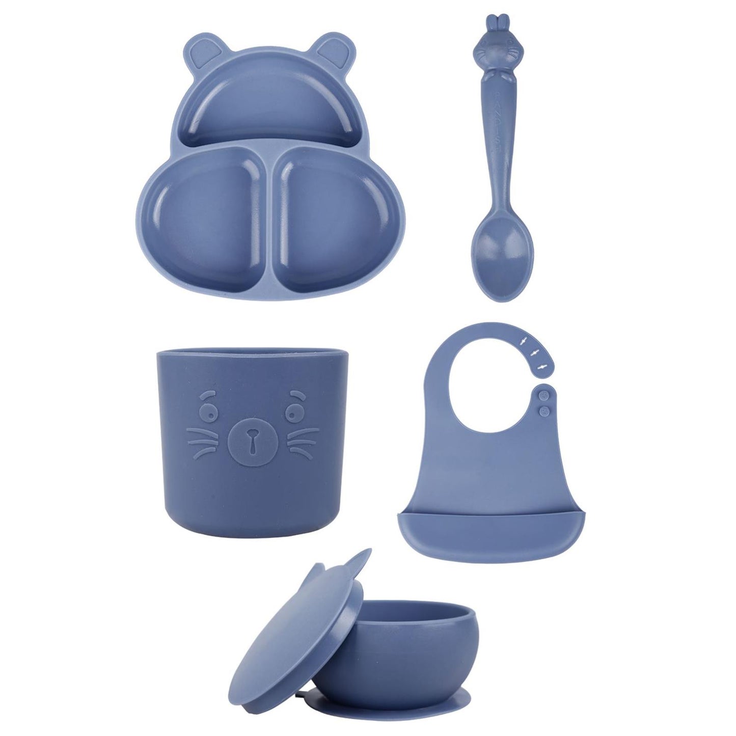 Pandish Huppo Beslenme Seti 5'li - Mavi