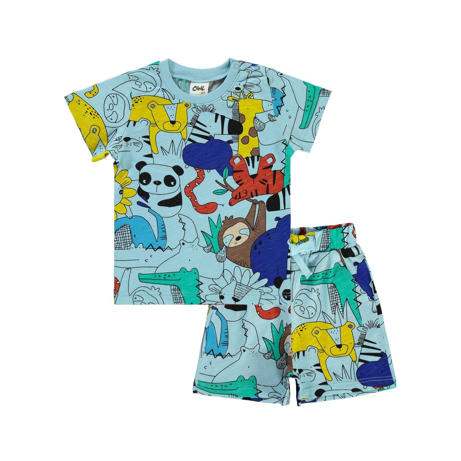 Civil Baby Sevimli Hayvanlar 6-18 Ay Takım - Mavi