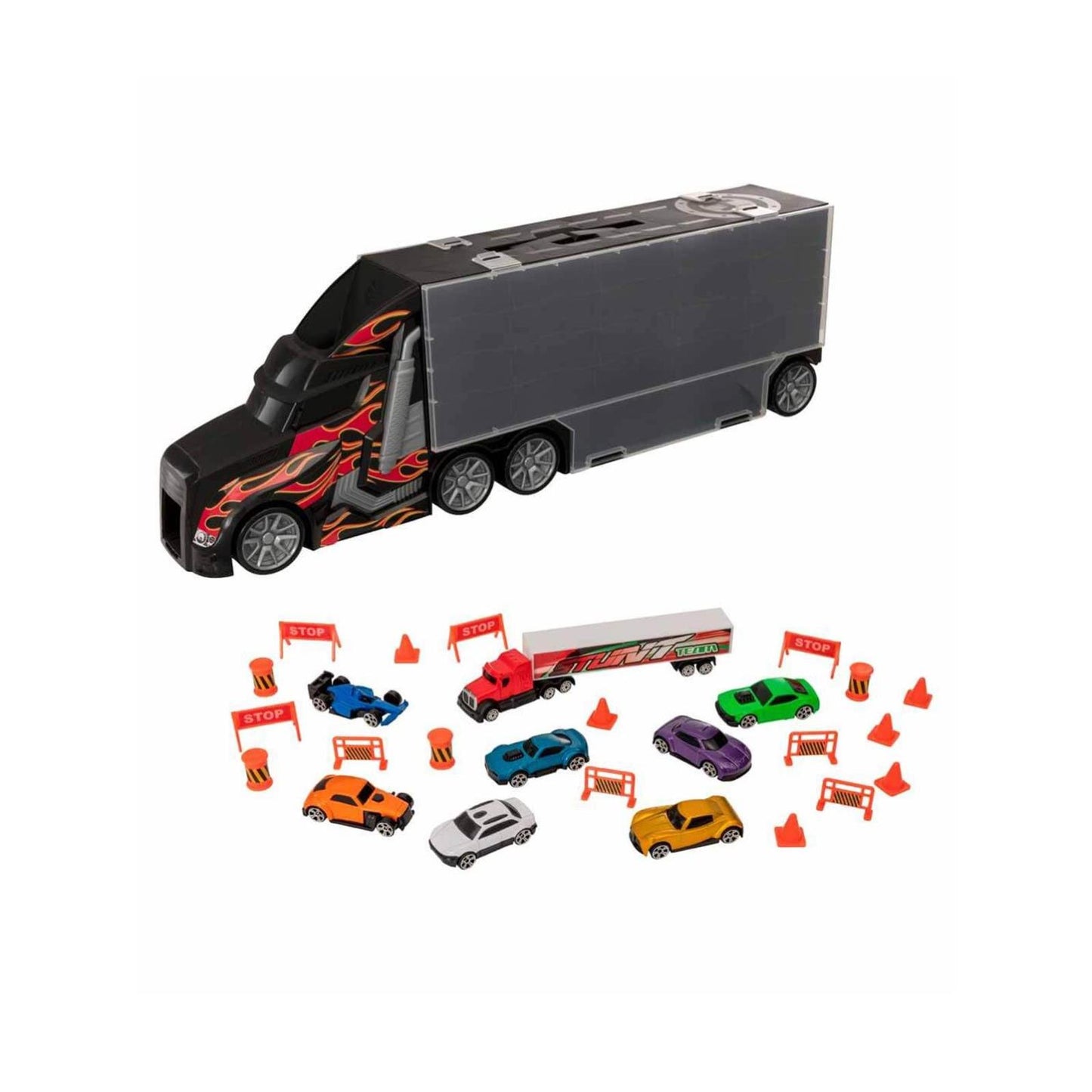 Sunman Oyuncak Auto Transporter 9 Araçlı Oyun Seti