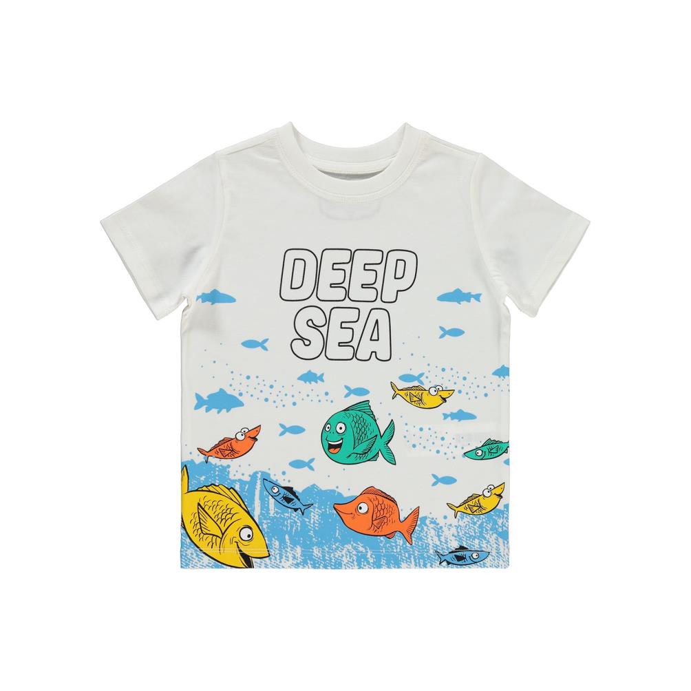 Civil Boys Sea Baskılı 2-5 Yaş Tişört - Ekru