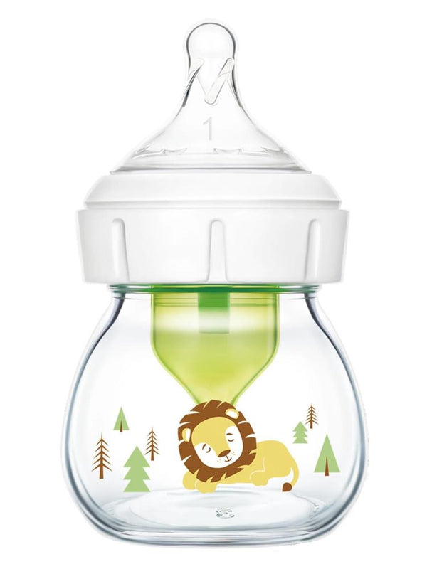 Dr. Browns Geniş Ağız Anti-Kolik Cam Biberon 60 ml Aslan Desenli