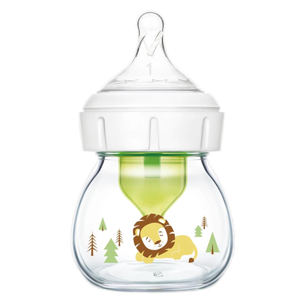 Dr. Browns Geniş Ağız Anti-Kolik Cam Biberon 60 ml Aslan Desenli