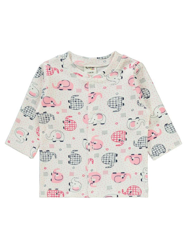 Civil Baby Fil Empirme Baskılı 1-6 Ay Pijama Takımı - Pembe