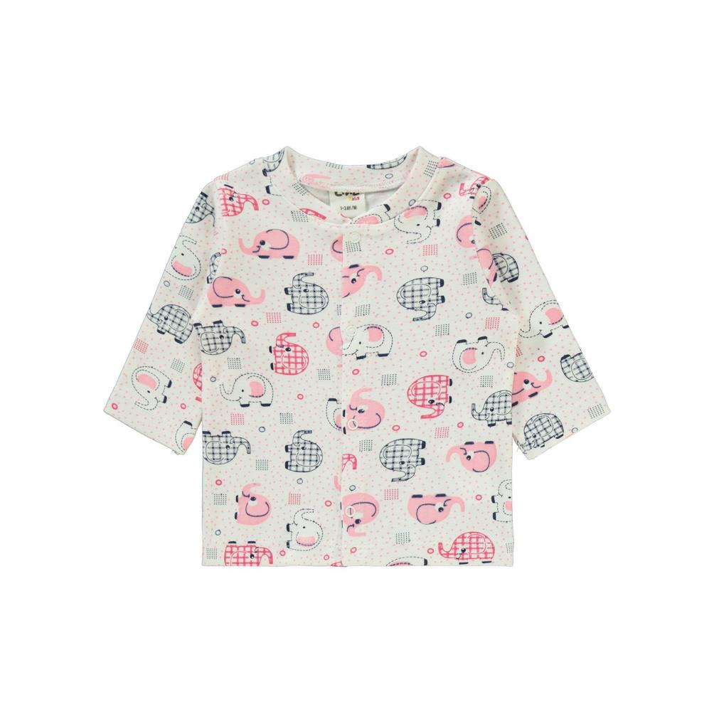 Civil Baby Fil Empirme Baskılı 1-6 Ay Pijama Takımı - Pembe