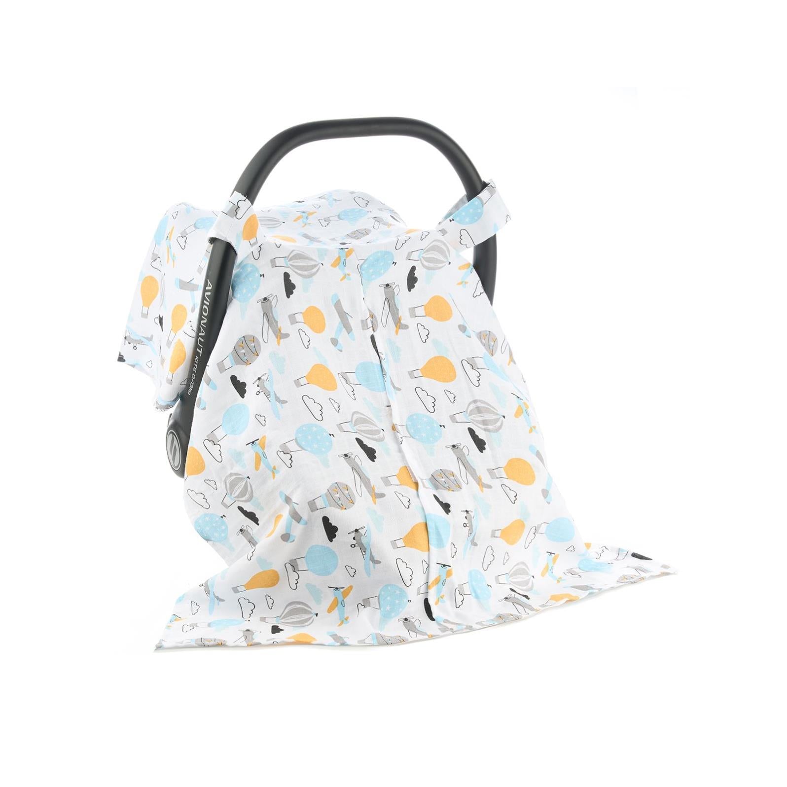 Safemom Müslin Ana Kucağı Örtüsü Uçak Desenli