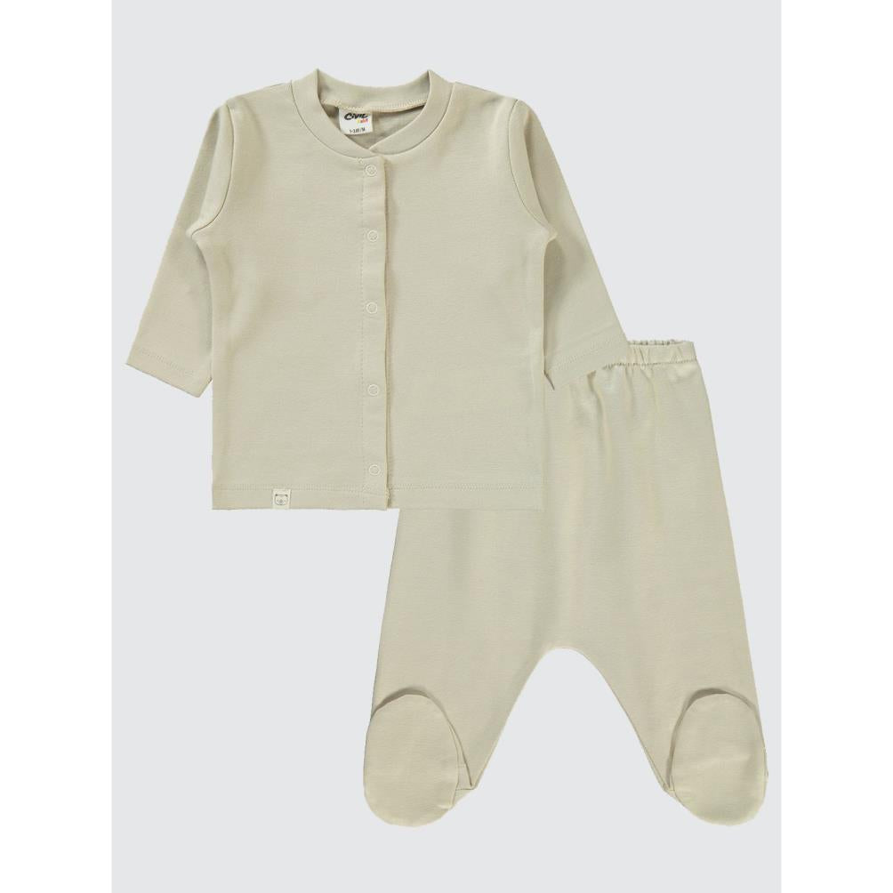 Civil Baby Düz 1-6 Ay Pijama Takımı - Bej