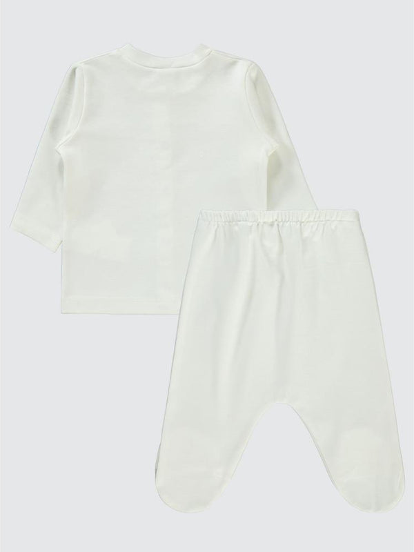 Civil Baby Düz 1-6 Ay Pijama Takımı - Ekru