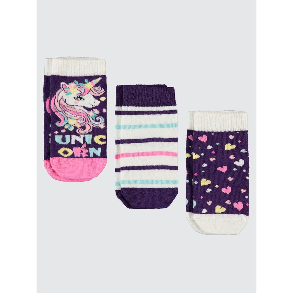 Civil Girls Unicorn 3'lü 2-12 Yaş Kız Soket Çorap