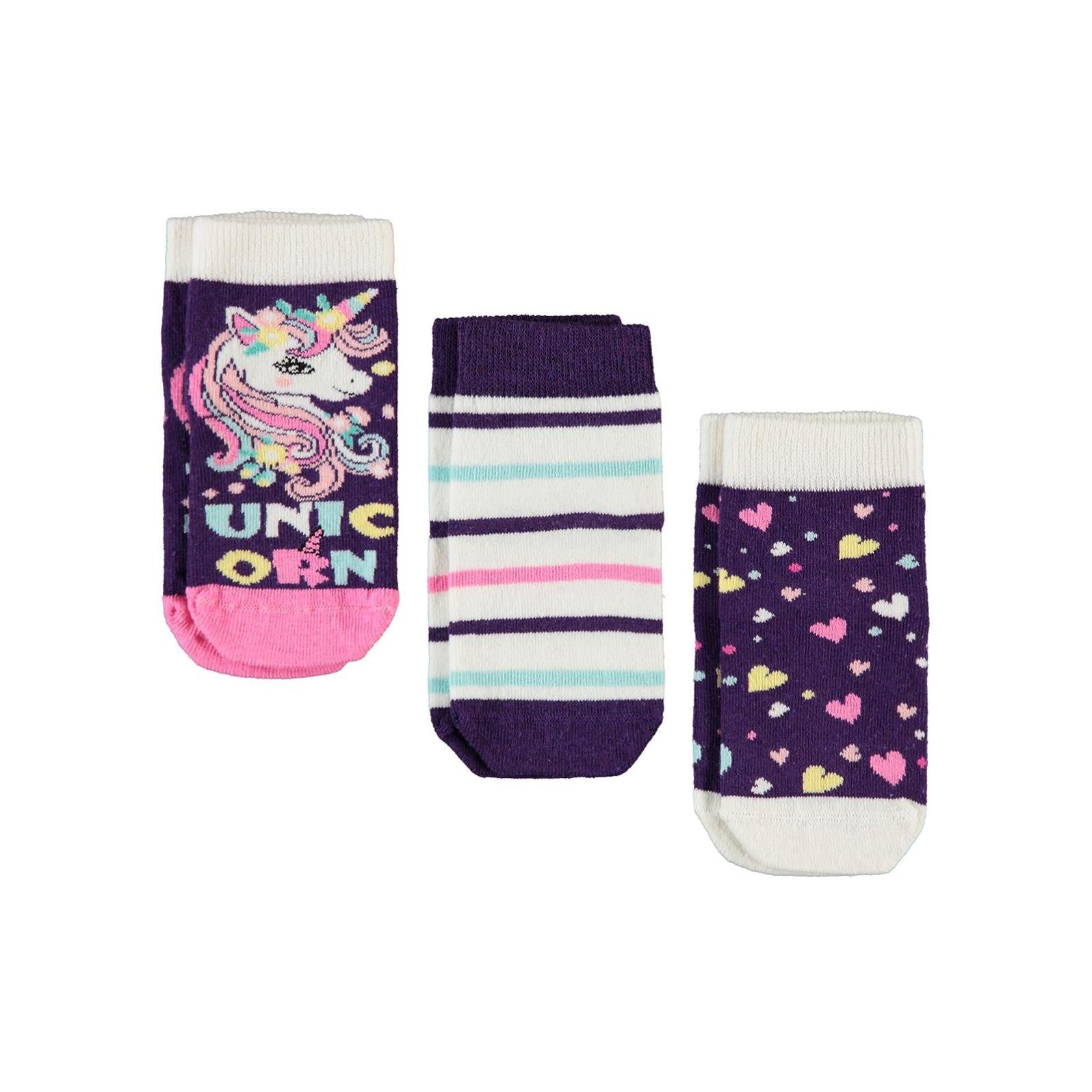 Civil Girls Unicorn 3'lü 3-11 Yaş Kız Soket Çorap
