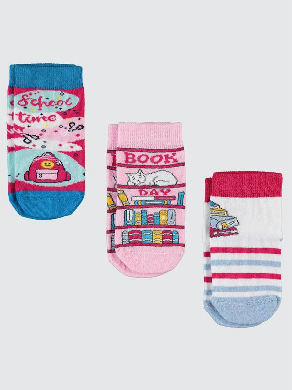 Civil Sock Back To School 3'lü 2-12 Yaş Kız Soket Çorap