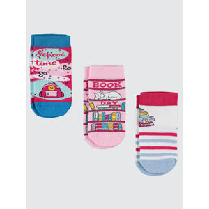 Civil Socks  Back To School 3'lü 2-12 Yaş Kız Soket Çorap