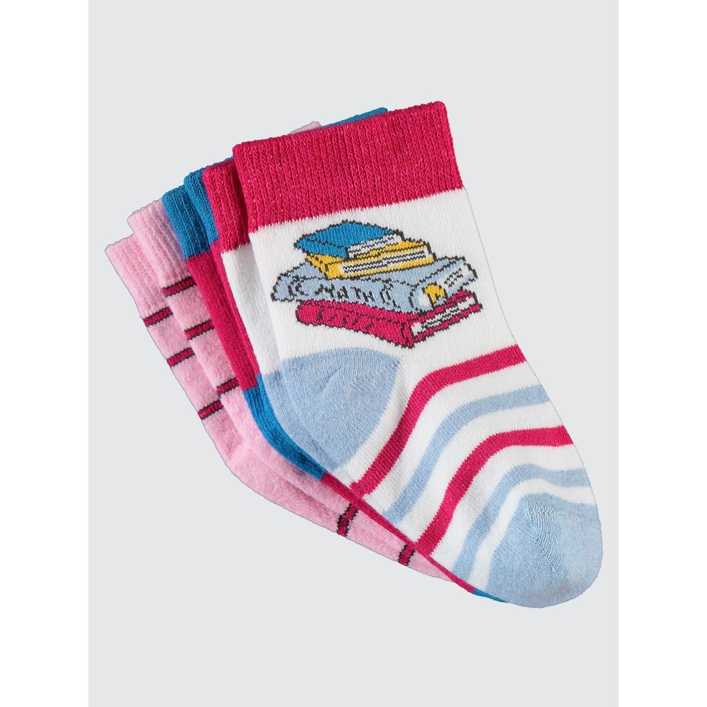Civil Socks  Back To School 3'lü 2-12 Yaş Kız Soket Çorap