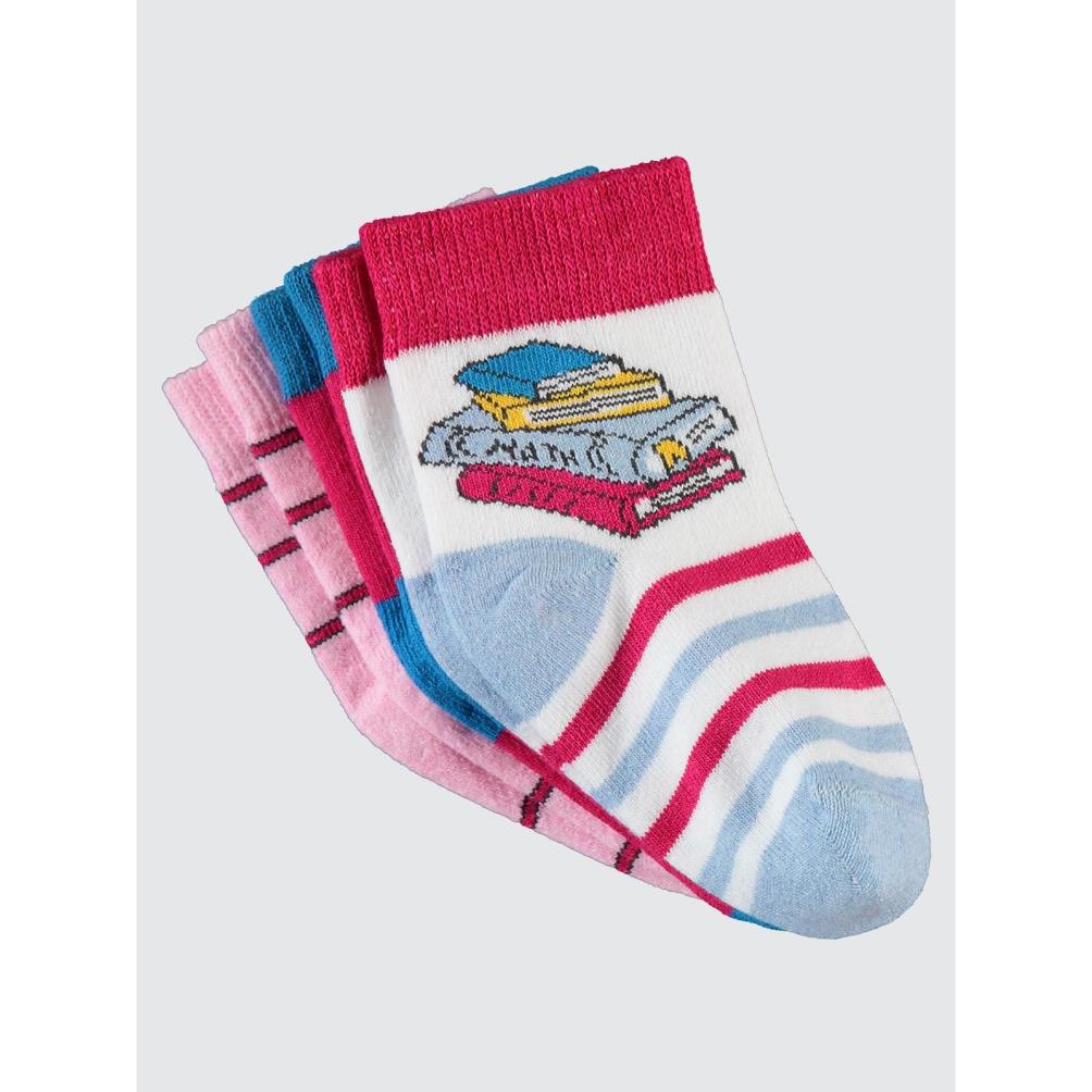 Civil Sock Back To School 3'lü 2-12 Yaş Kız Soket Çorap