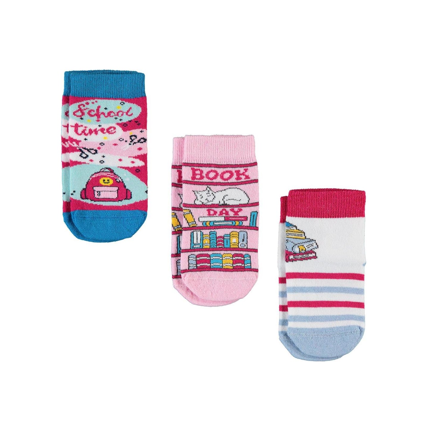 Civil Socks  Back To School 3'lü 2-12 Yaş Kız Soket Çorap