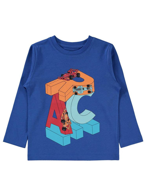 Civil Boys Race Baskı 2-5 Yaş Sweat - Mavi