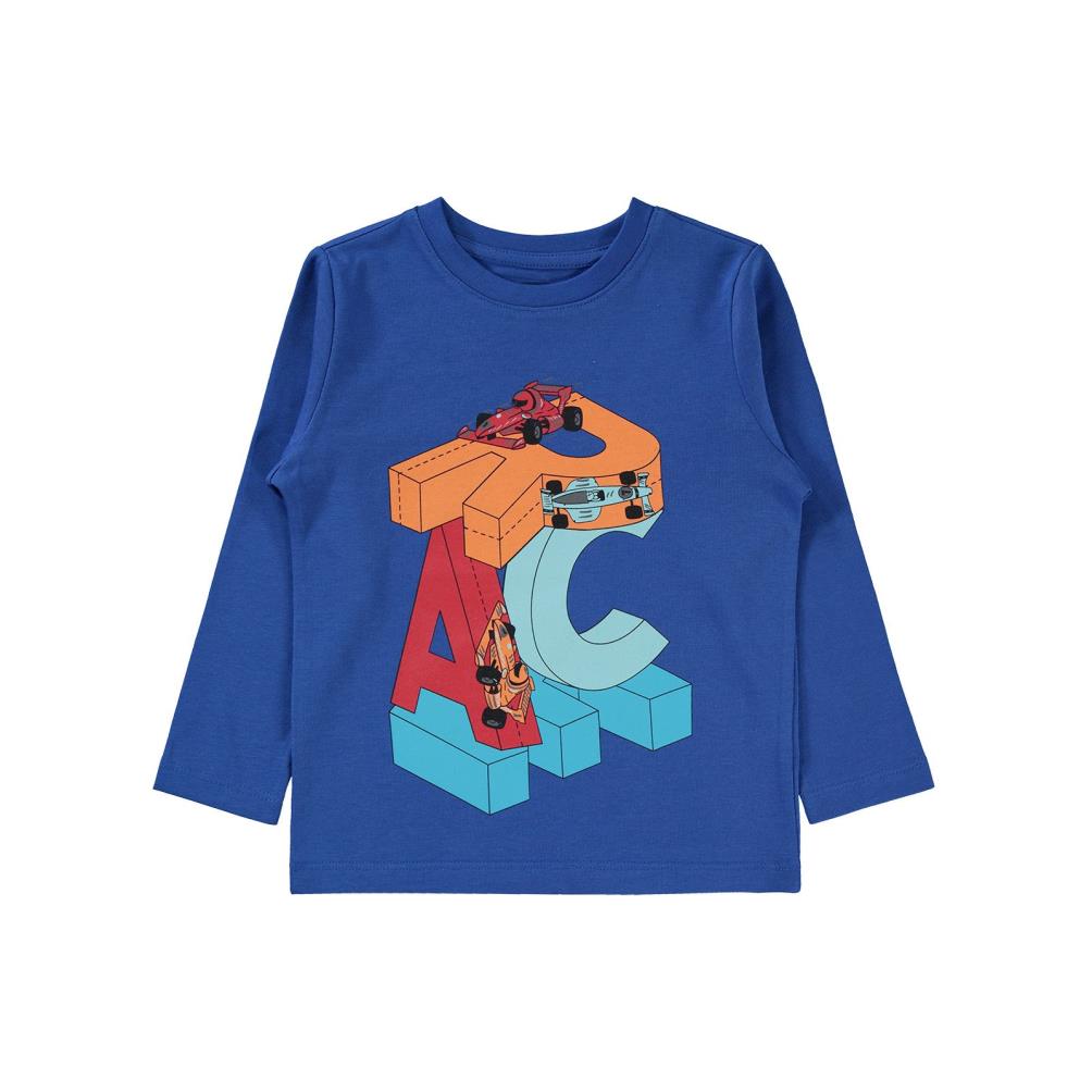 Civil Boys Race Baskı 2-5 Yaş Sweat - Mavi