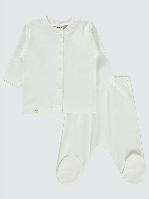 Civil Baby Düz 1-6 Ay Pijama Takımı - Ekru