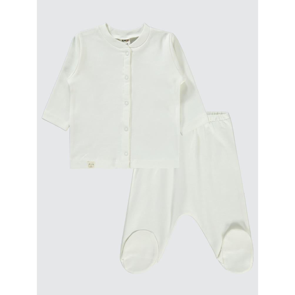 Civil Baby Düz 1-6 Ay Pijama Takımı - Ekru