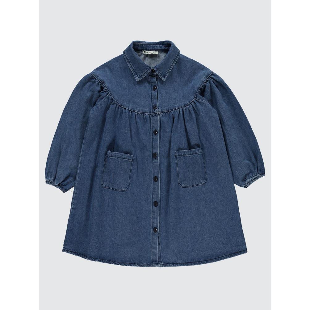 Civil Girls Ay Robalı 6-9 Yaş Elbise - Mavi