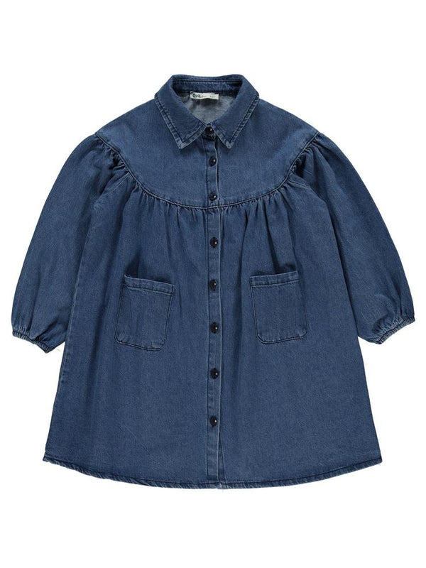 Civil Girls Ay Robalı 6-9 Yaş Elbise - Mavi