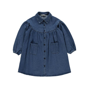 Civil Girls Ay Robalı 6-9 Yaş Elbise - Mavi