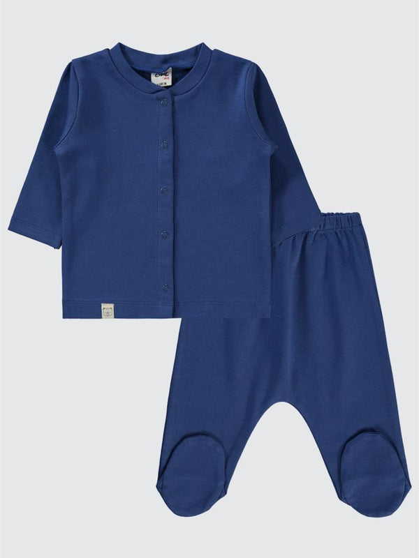 Civil Baby Düz 1-6 Ay Pijama Takımı - Mavi