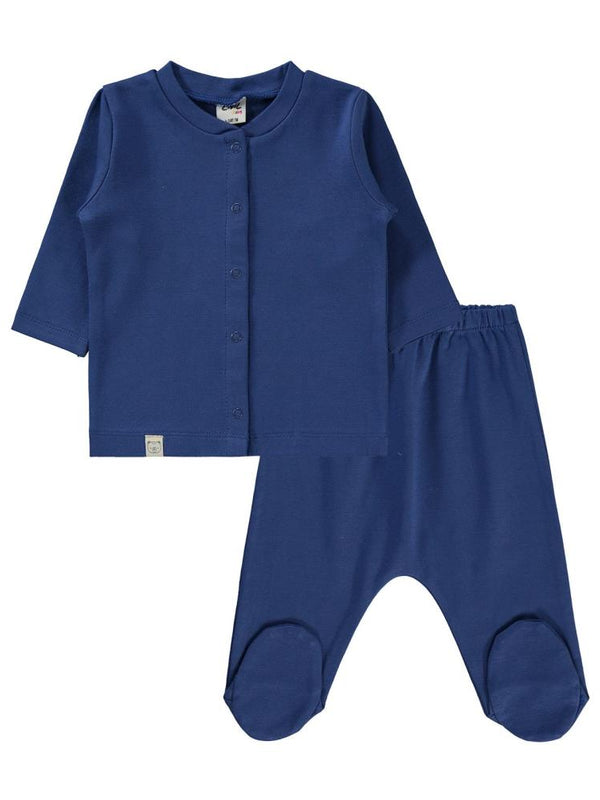 Civil Baby Düz 1-6 Ay Pijama Takımı - Mavi
