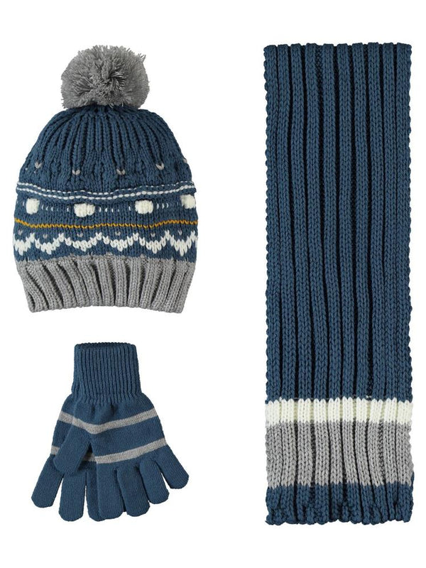 Civil Boys 6-9 Yaş Atkı Bere Eldiven Set - Mavi