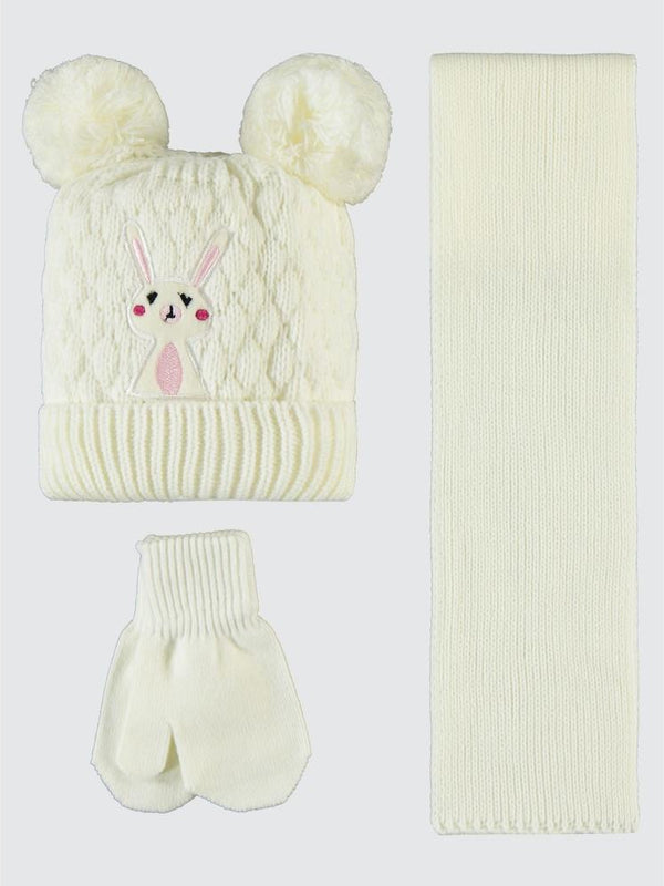 Civil Baby 6-24 Ay Atkı Bere Eldiven Set - Ekru