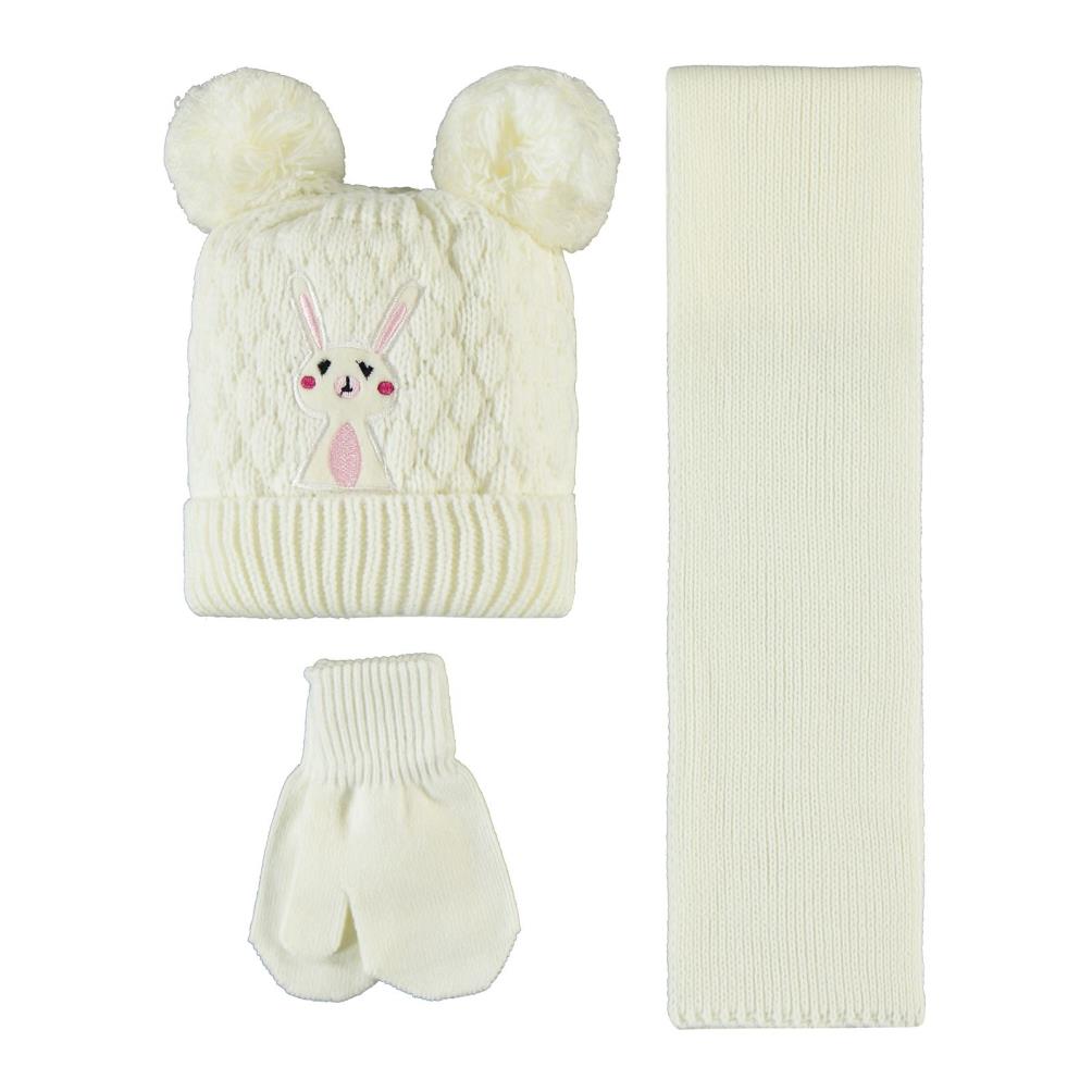 Civil Baby 6-24 Ay Atkı Bere Eldiven Set - Ekru