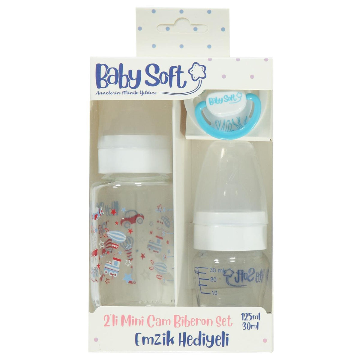 Baby Soft 2'li Mini Cam Biberon Set - Mavi