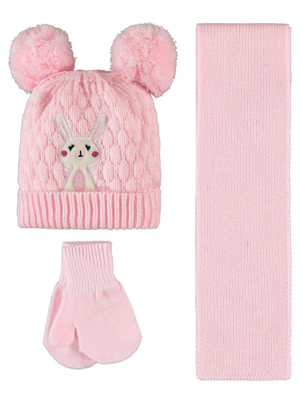 Civil Baby 6-24 Ay Atkı Bere Eldiven Set - Pembe