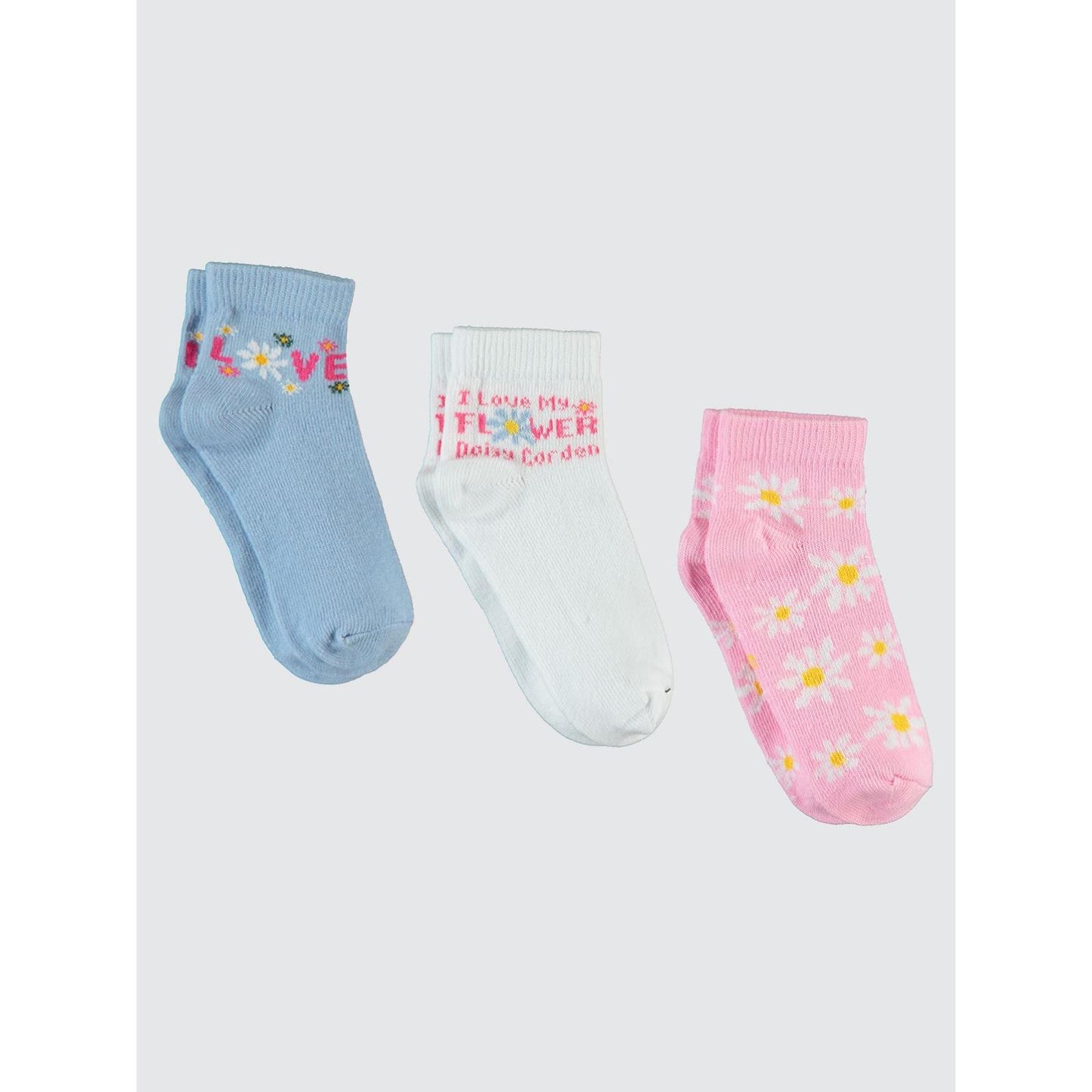 Civil Girls Papatya 3'lü 2-12 Yaş Kız Patik Çorap