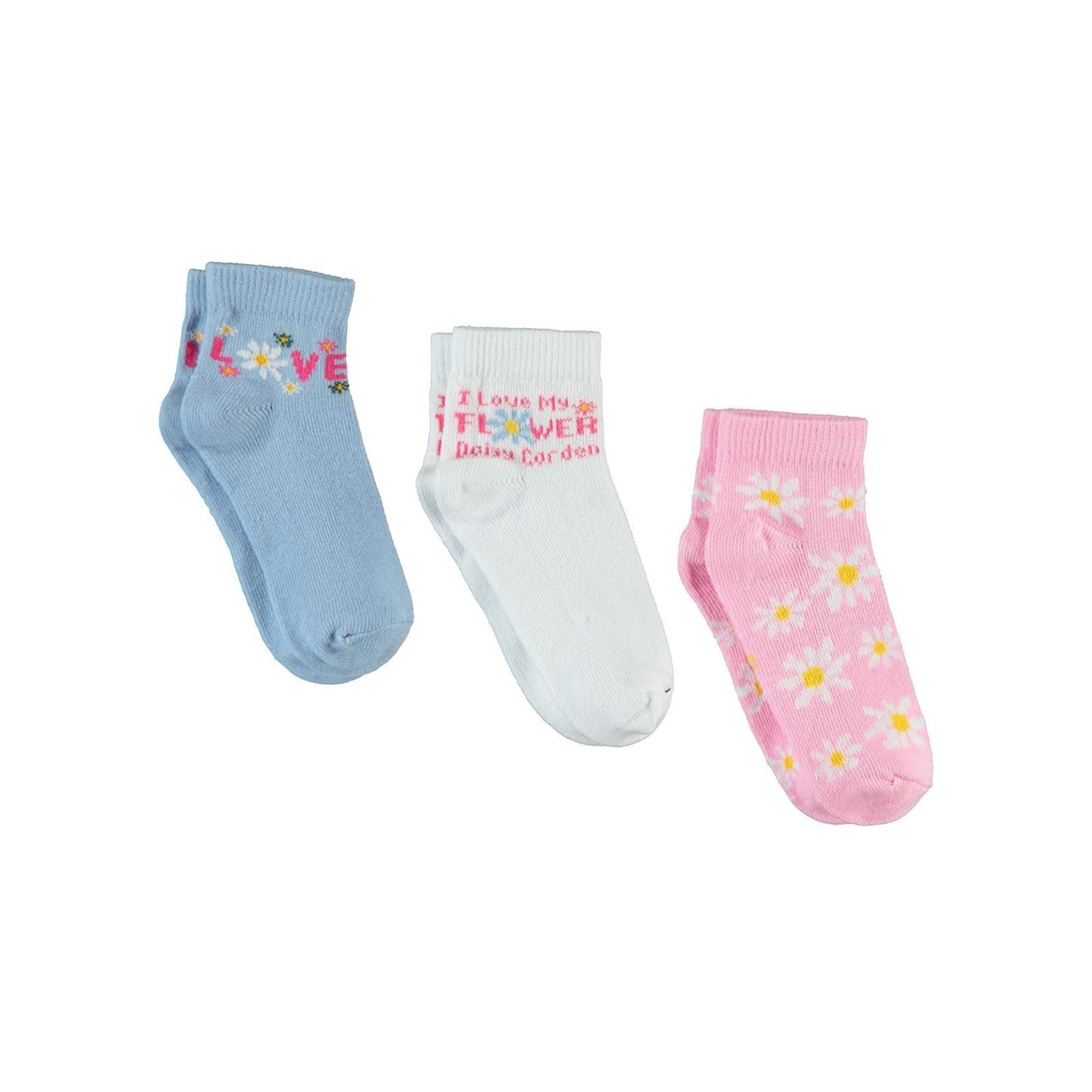 Civil Girls Papatya 3'lü 2-12 Yaş Kız Patik Çorap