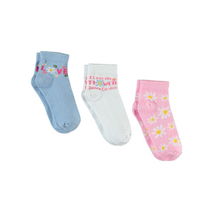 Civil Girls Papatya 3'lü 2-12 Yaş Kız Patik Çorap